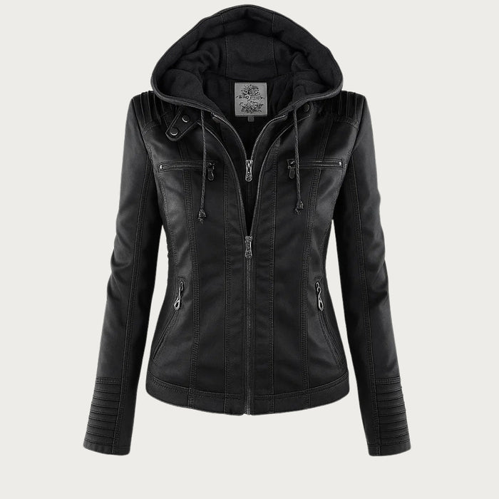 Flavia | Giacca in pelle robusta ed elegante nera
